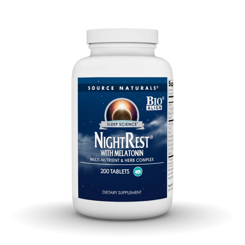 Вечерний комплекс с мелатонином Source Naturals Sleep Science NightRest with Melatonin, 200 таблеток для хорошего сна