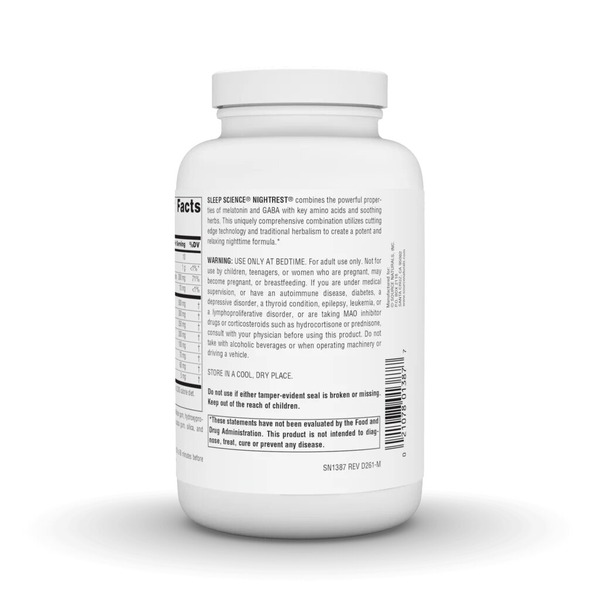 Вечерний комплекс с мелатонином Source Naturals Sleep Science NightRest with Melatonin, 200 таблеток для хорошего сна. Фото 2