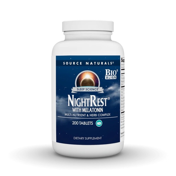 Вечерний комплекс с мелатонином Source Naturals Sleep Science NightRest with Melatonin, 200 таблеток для хорошего сна