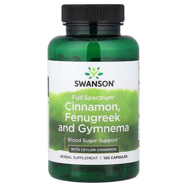 Травяная формула Swanson Cinnamon Fenugreek Gymnema Full Spectrum, 120 капсул