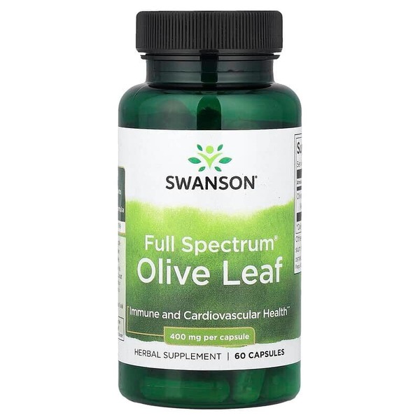 Листя оливи Swanson Olive Leaf Extract 400 mg Full Spectrum, 60 капсул