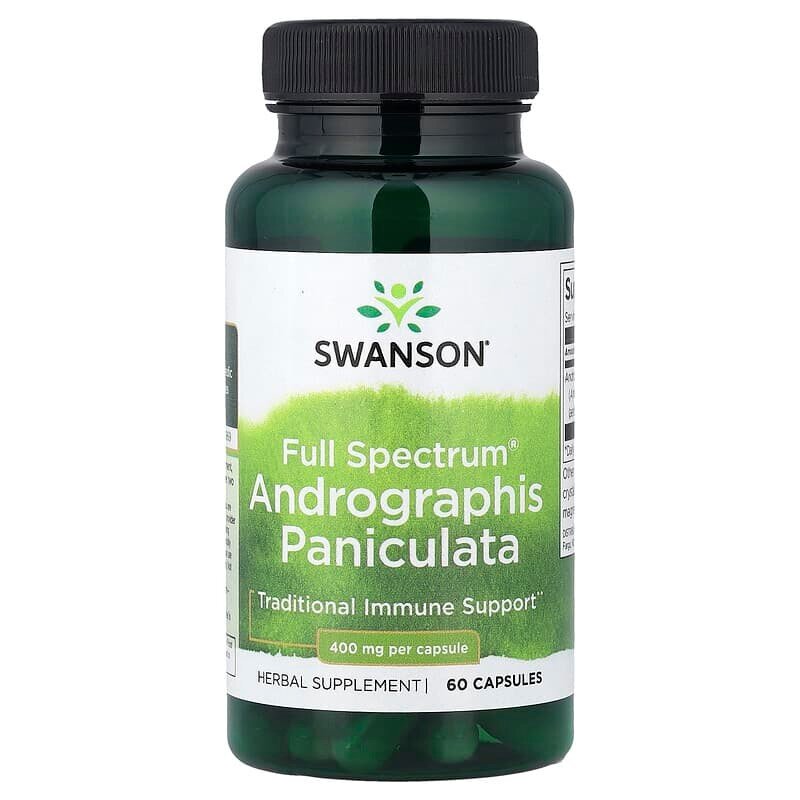 Андрографис Swanson Andrographis Paniculata 400 mg Full Spectrum, 60 капсул