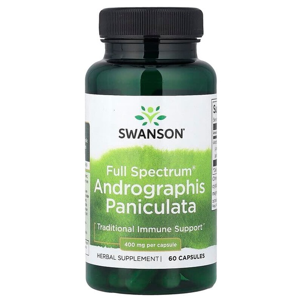 Андрографис Swanson Andrographis Paniculata 400 mg Full Spectrum, 60 капсул