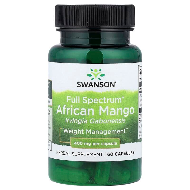 Африканське манго Swanson African Mango 400 mg Full Spectrum, 60 капсул