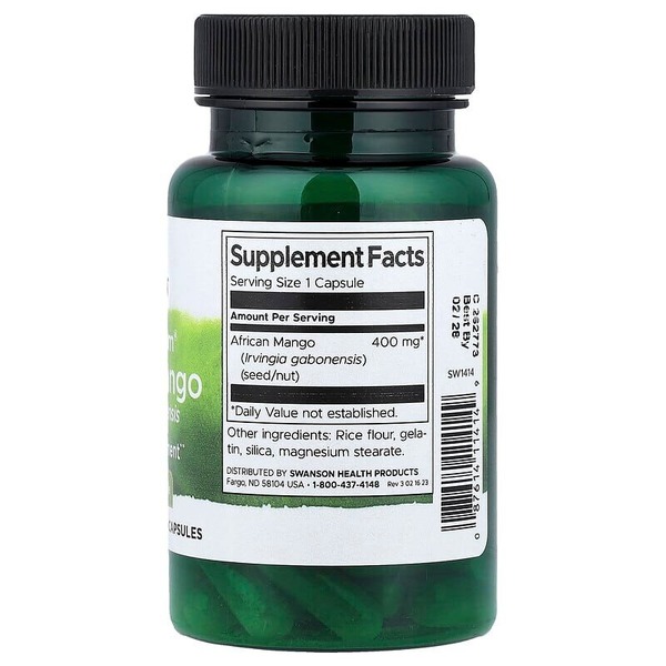 Африканське манго Swanson African Mango 400 mg Full Spectrum, 60 капсул. Фото 2