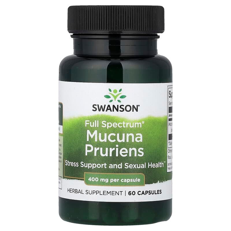 Мукуна жгучая Swanson Mucuna Pruriens 400 mg Full Spectrum, 60 капсул