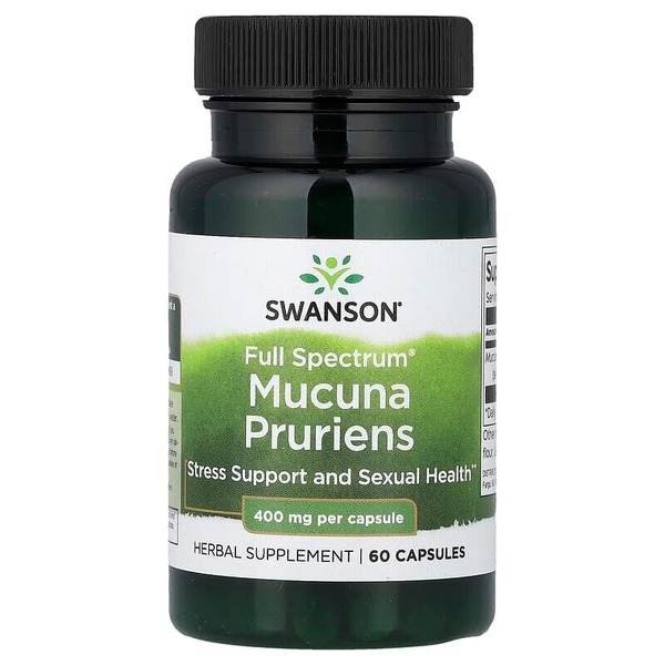 Мукуна пекуча Swanson Mucuna Pruriens 400 mg Full Spectrum, 60 капсул