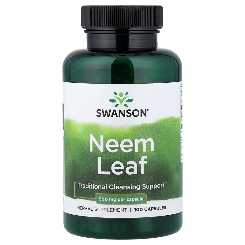 Лист нима Swanson Neem Leaf 500 mg, 100 капсул
