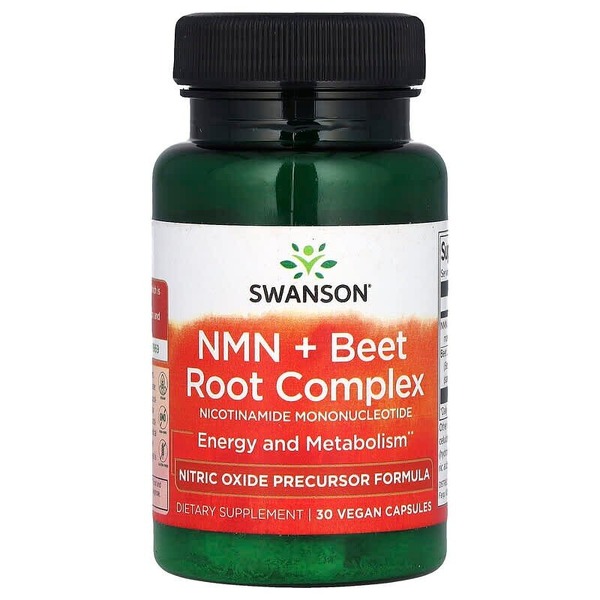 Натуральна добавка Swanson NMN + Beet Root Complex, 30 вегакапсул