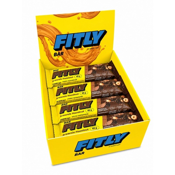 Блок углеводных батончиков Fitly Bar No Added Sugar, 12*45 грамм