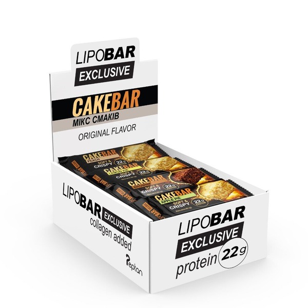 Микс протеиновых батончиков LipoBar Cake Bar, 16*60 грамм MIX