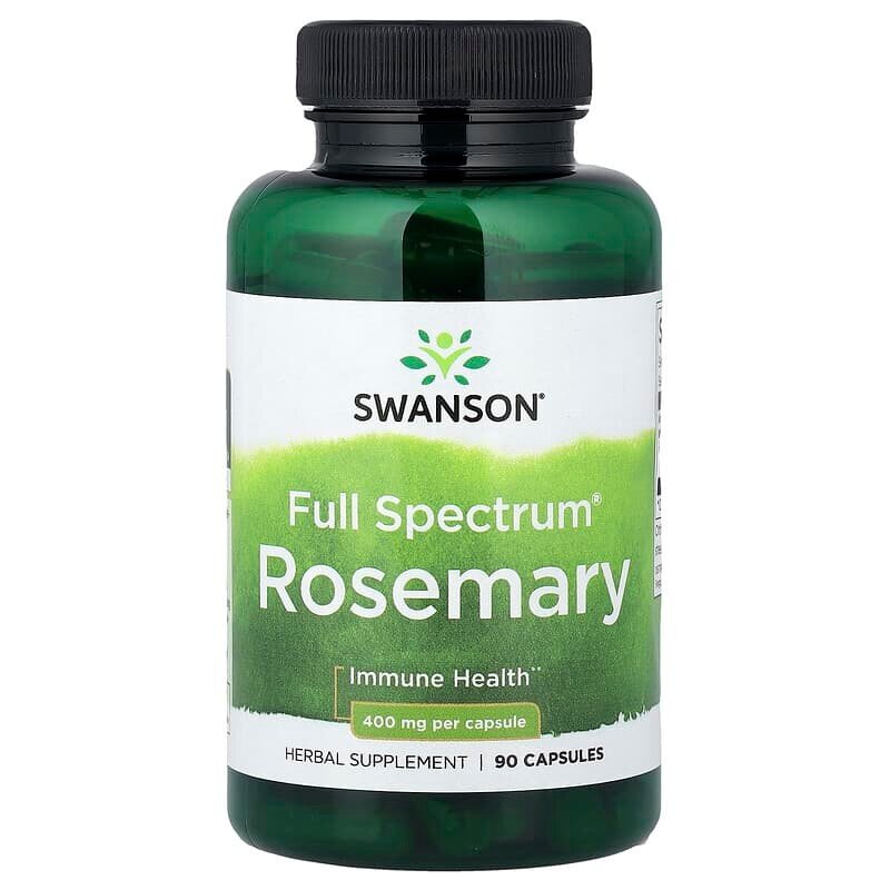 Экстракт розмарина Swanson Rosemary 400 mg Full Spectrum, 90 капсул