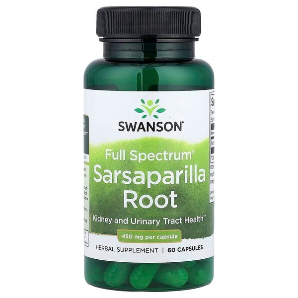 Корінь сарсапарили Swanson Sarsaparilla Root 450 mg Full Spectrum, 60 капсул