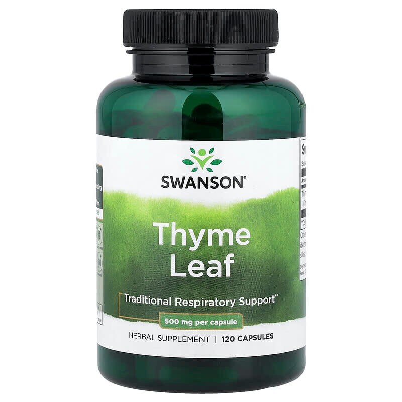 Екстракт листя тим’яну Swanson Thyme Leaf 500 mg, 120 капсул