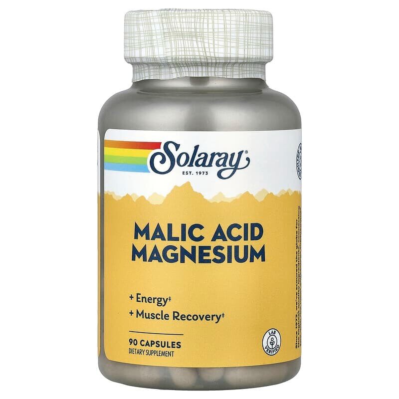 Магний с яблочной кислотой Solaray Malic Acid Magnesium, 90 капсул
