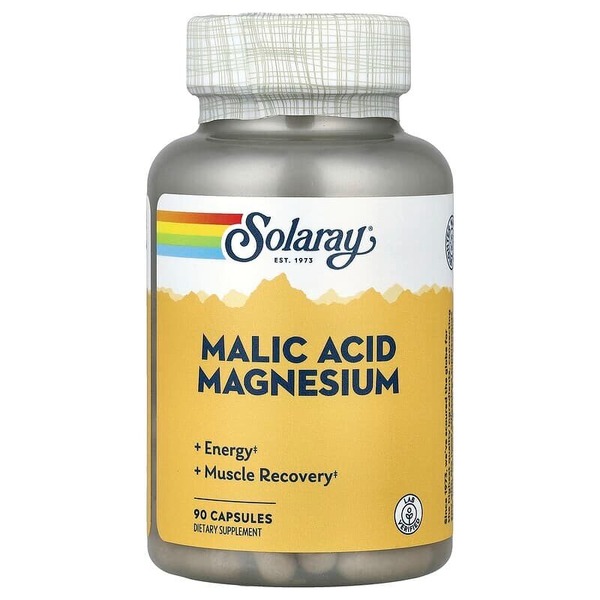 Магний с яблочной кислотой Solaray Malic Acid Magnesium, 90 капсул