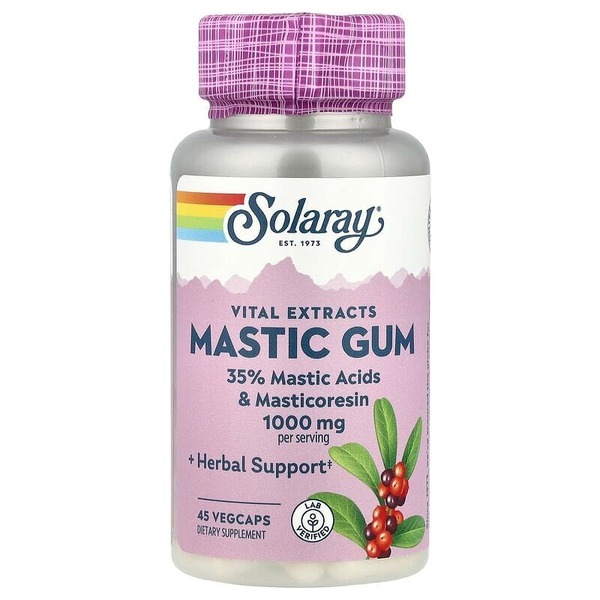 Мастикова смола Solaray Mastic Gum, 45 вегакапсул