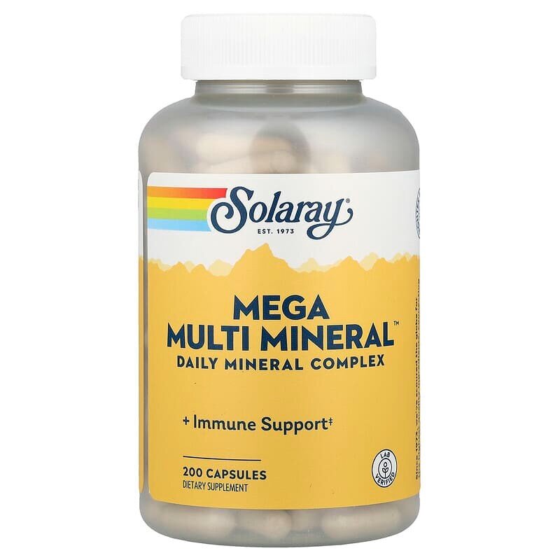 Минеральный комплекс Solaray Mega Multi Mineral, 200 капсул