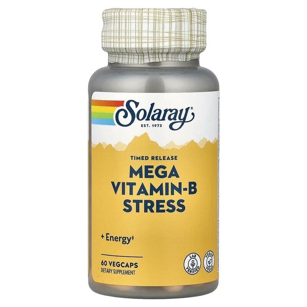 B-комплекс Solaray Mega Vitamin-B Stress Timed Release, 60 вегакапсул