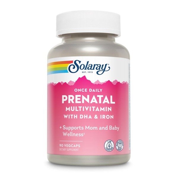 Пренатальный мультивитамин Solaray Once Daily Prenatal Multivitamin, 90 вегакапсул