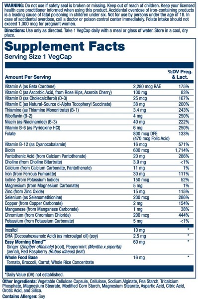 Пренатальный мультивитамин Solaray Once Daily Prenatal Multivitamin, 90 вегакапсул. Фото 2