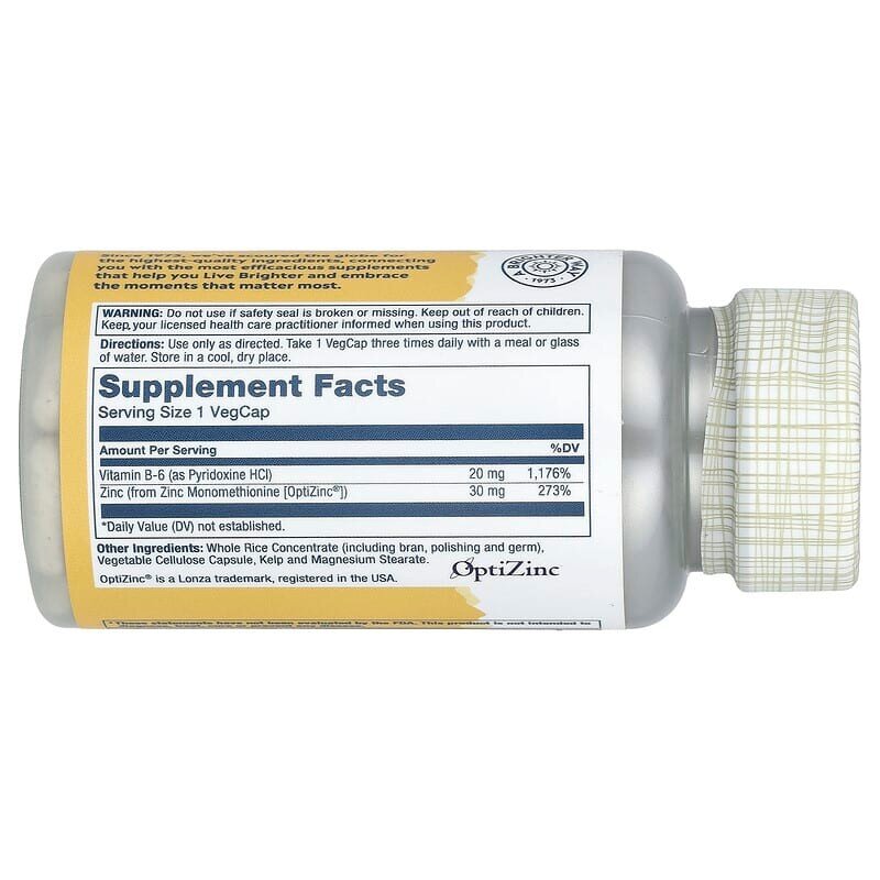Цинк Solaray OptiZinc 30 mg, 60 вегакапсул. Фото 2