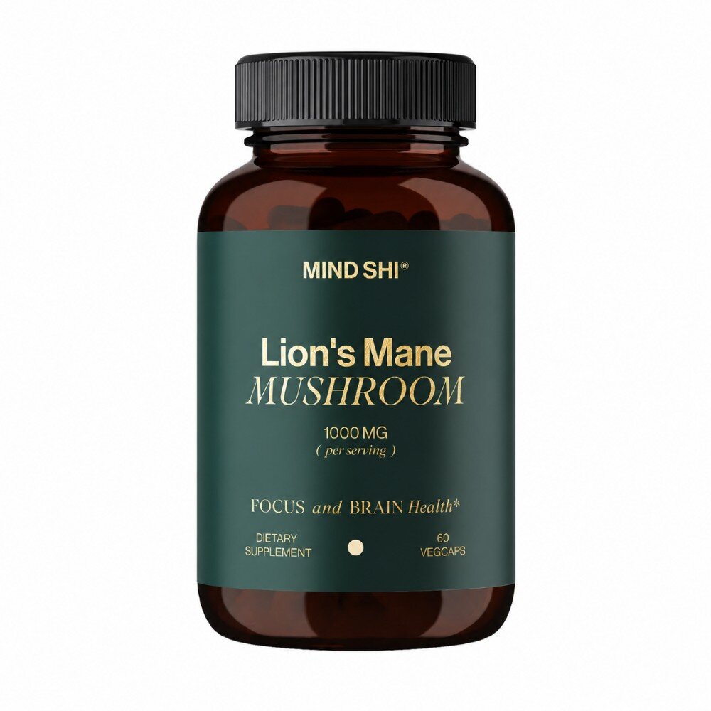 Гриб левова грива Mind Shi Lion's Mane Mushroom 1000 mg, 60 вегакапсул