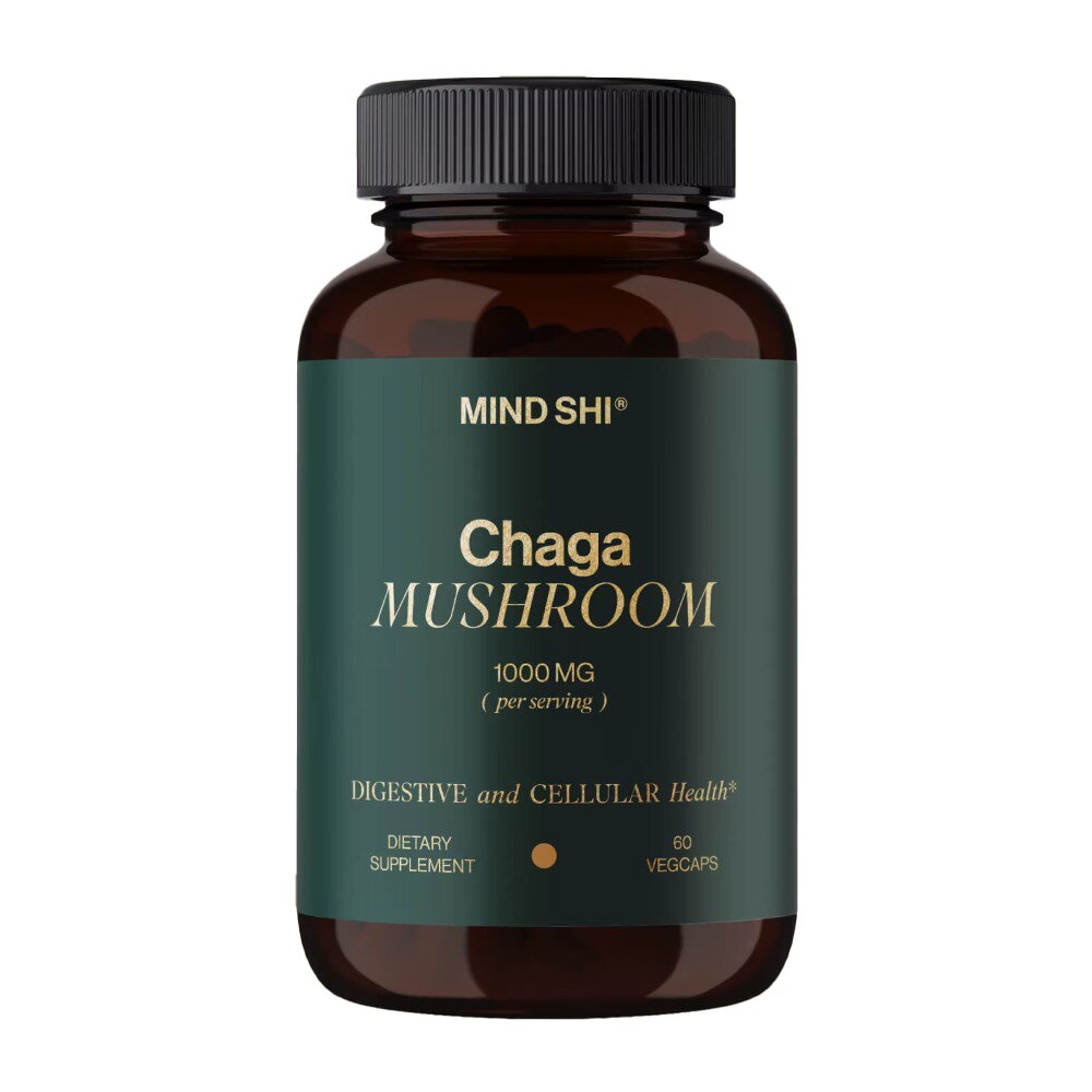 Гриб чага Mind Shi Chaga Mushroom 1000 mg, 60 вегакапсул