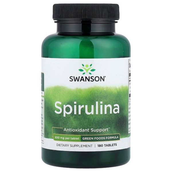 Спіруліна Swanson Spirulina 500 mg, 180 таблеток