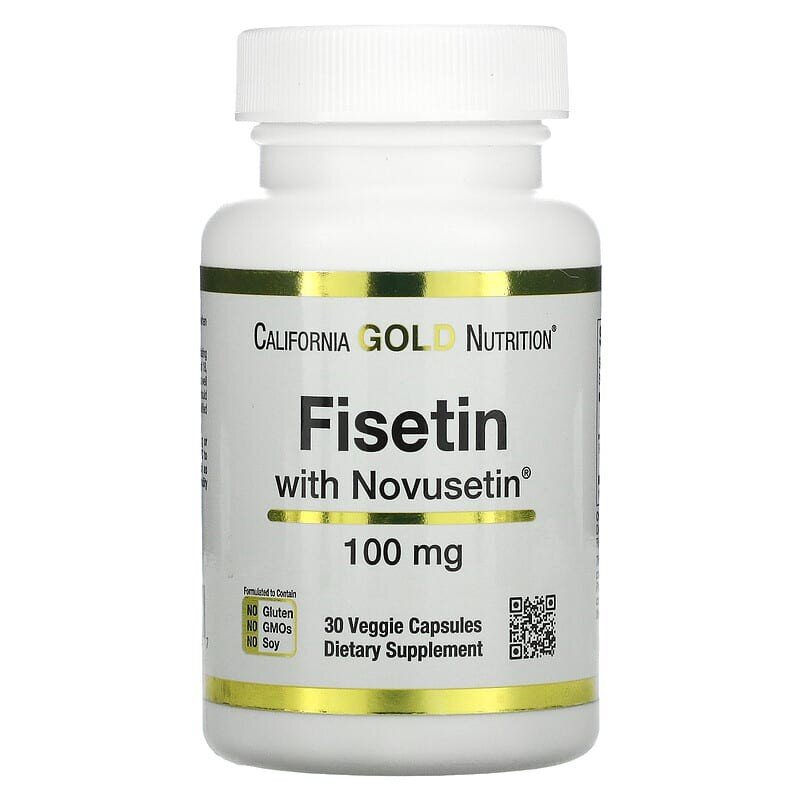 Фізетин California Gold Nutrition Fisetin with Novusetin 100 mg, 30 вегакапсул