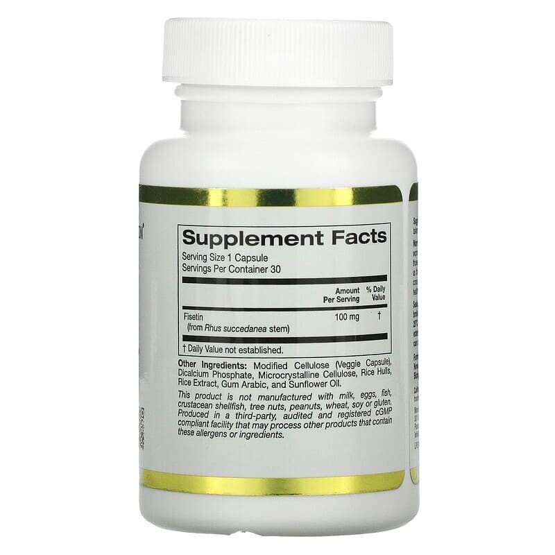 Фізетин California Gold Nutrition Fisetin with Novusetin 100 mg, 30 вегакапсул. Фото 2
