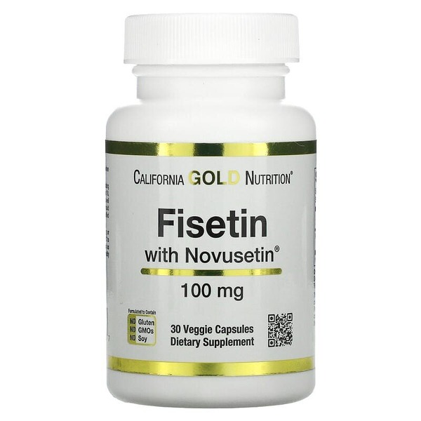 Фізетин California Gold Nutrition Fisetin with Novusetin 100 mg, 30 вегакапсул