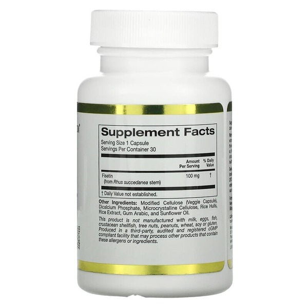 Фізетин California Gold Nutrition Fisetin with Novusetin 100 mg, 30 вегакапсул. Фото 2