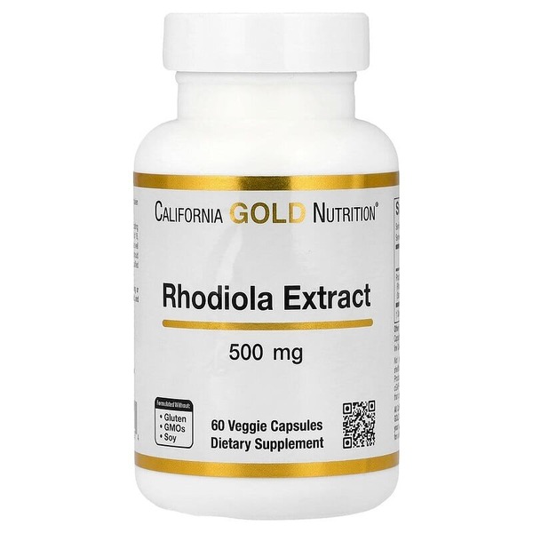 Родиола California Gold Nutrition Rhodiola 500 mg, 60 капсул