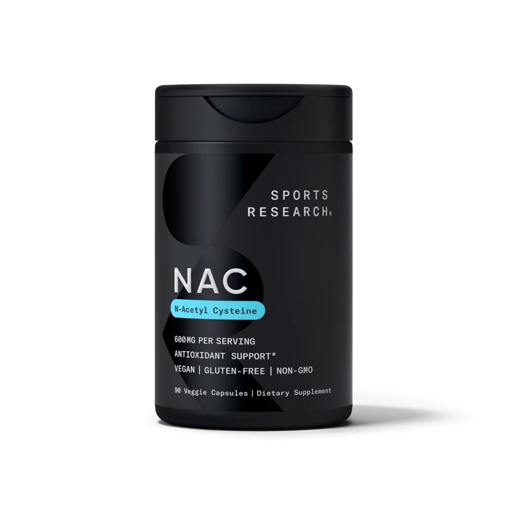 N-ацетил-L-цистеин Sports Research NAC 600 mg, 90 вегакапсул