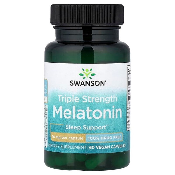 Мелатонін Swanson Melatonin 10 mg Triple Strength, 60 капсул