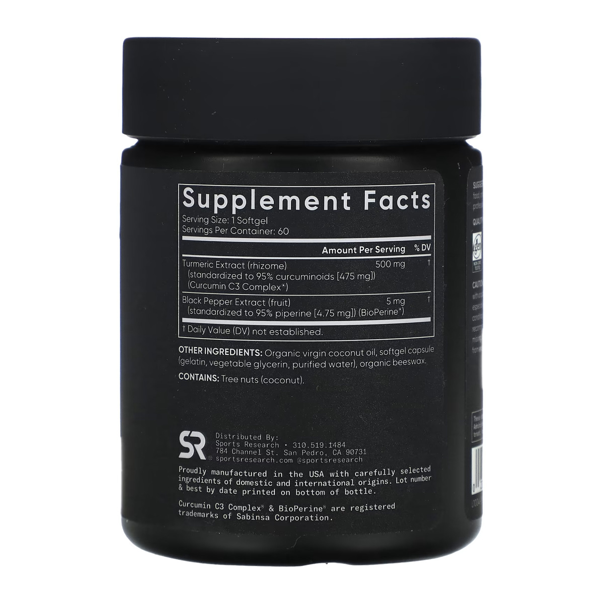 Turmeric Curcumin C3 Complex 500mg - 60 softgels. Фото 2