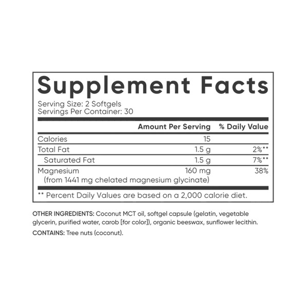 Magnesium Glycinate 160mg - 60 softgels. Фото 2