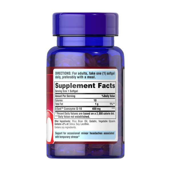 Q-SORB™ Co Q-10 400mg - 30 softgels. Фото 2