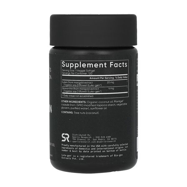Lutein + Zeaxanthin 20mg - 120 veggie softgels. Фото 2