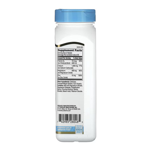 Calcium Magnesium Zinc +D3 - 250 tabs. Фото 2