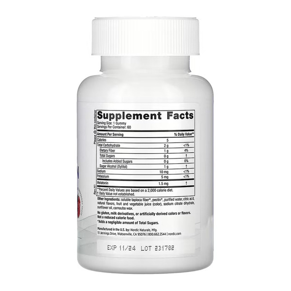 Zero Sugar Melatonin - 60 gummies (До 01.27). Фото 2