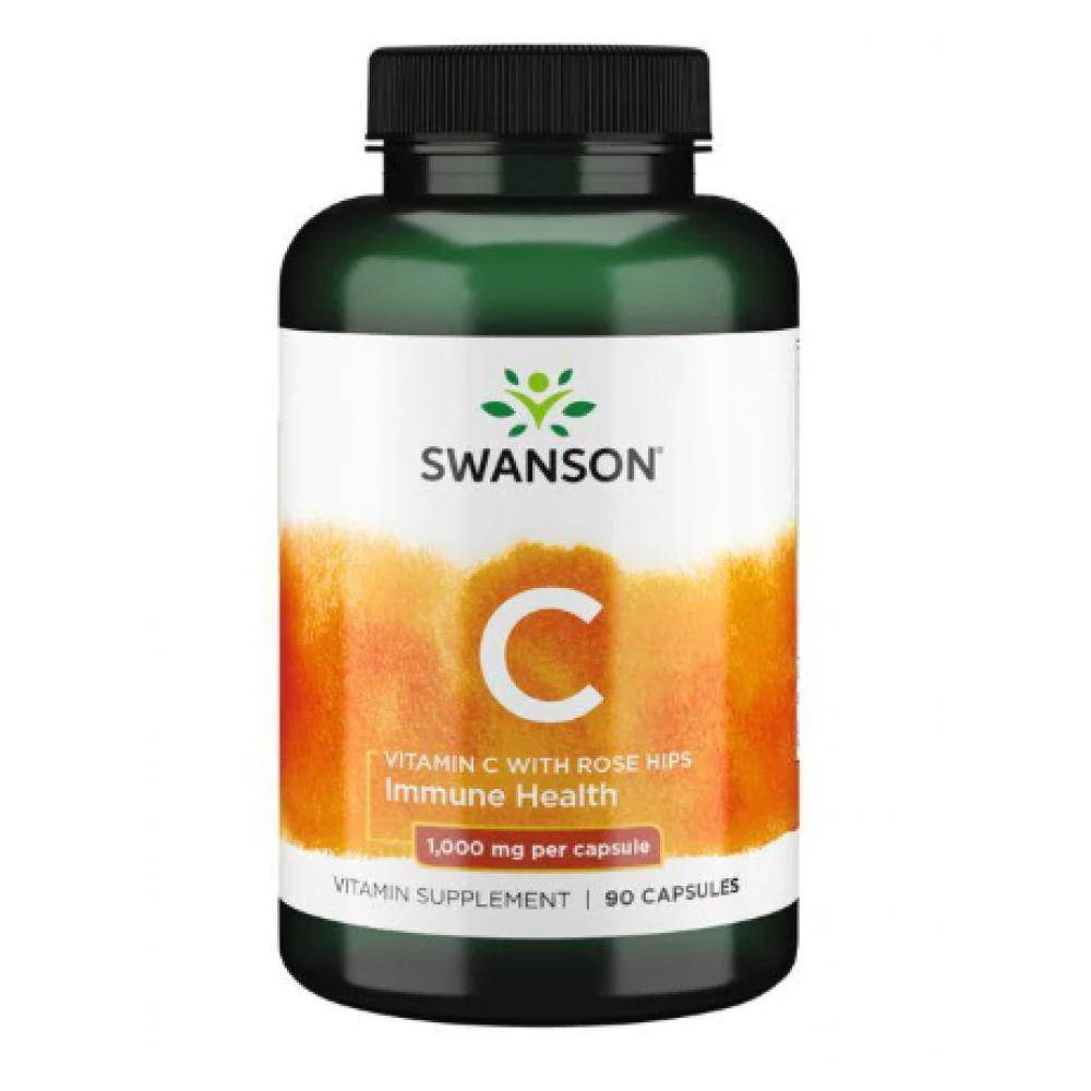 Vitamin C with Rose Hips 1000 mg - 90 caps (Пошкоджена етикетка)