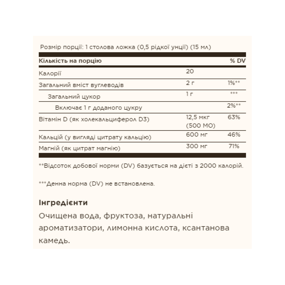 Liquid Calcium Magnesium Citrate with Vitamin D3 - 473ml Natural Orange-Vanilla (Без етикетки). Фото 2