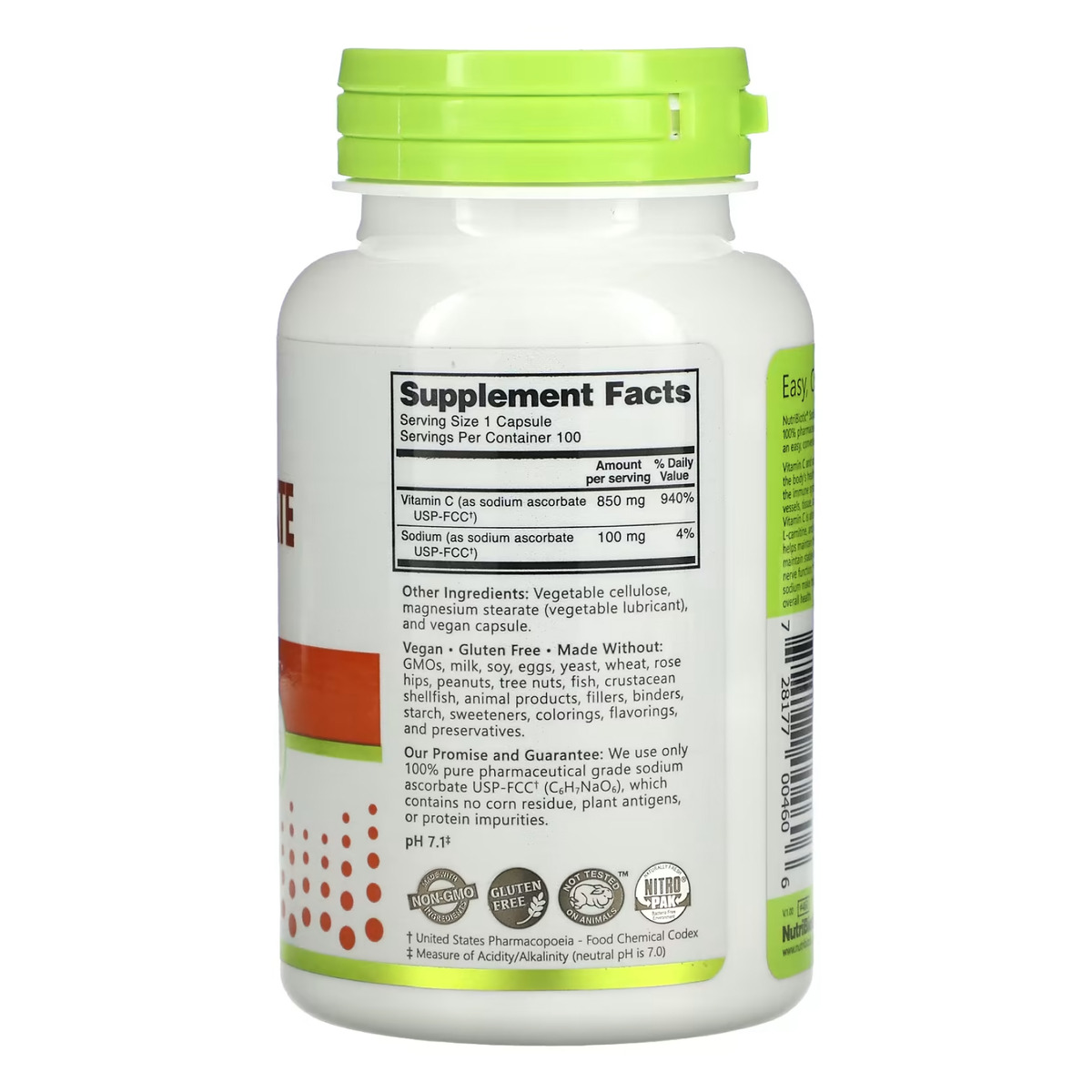 Sodium Ascorbate - 100 caps. Фото 2