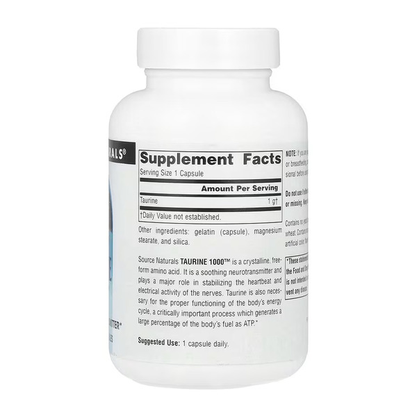 Taurine 1000™ 1000 mg - 60 caps. Фото 2