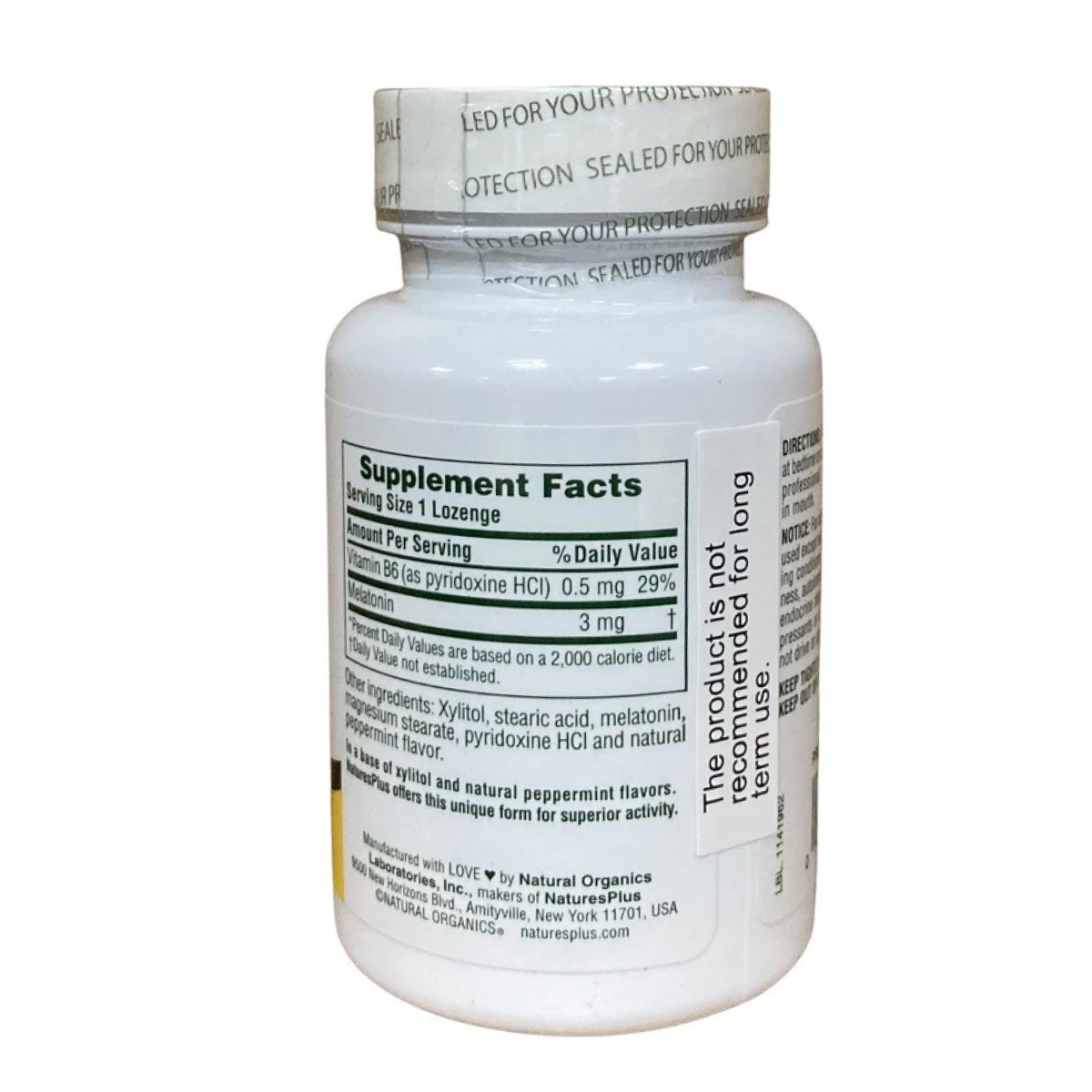 Melatonin Sublingual 3mg with B6 - 60 tabs. Фото 2