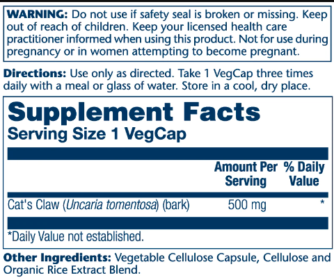 Cat's Claw 500mg - 100 vcaps. Фото 2