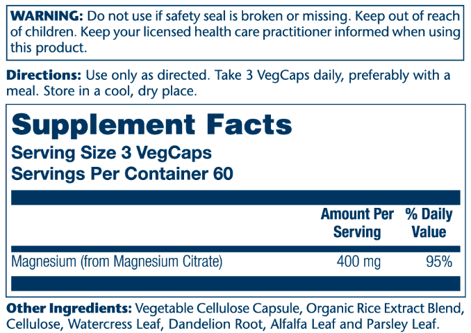 Magnesium Citrate 400mg - 180 vcaps. Фото 2
