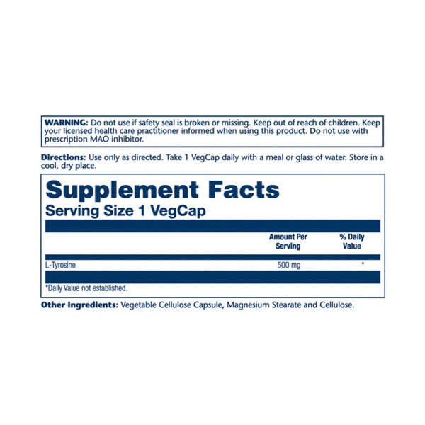 L-Tyrosine 500mg - 50 vcaps. Фото 2